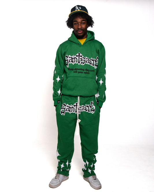 EMERALD AURA PUFF-PRINT TRACKSUIT